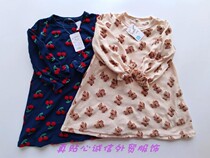 Westwood public house girls dress spring and autumn three-dimensional bear cherry full printed pattern A-line skirt super soft lace sleeves