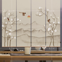 Chinese partition hanging screen bedroom study living room entrance semi-transparent roller blind