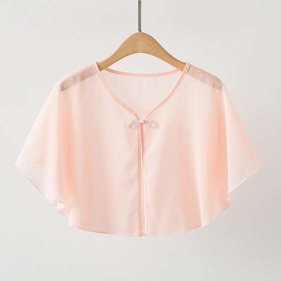 Thin short chiffon cover in summer versatile jackets with a small shawl with a shirt with a camisole and skirt
Thin short chiffon cover in summer versatile jackets with a small shawl with a shirt with a camisole and skirt