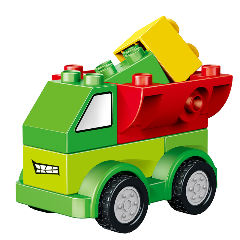 惠美兼容乐高积木大颗粒拼插玩具1-2-3-5-6周岁儿童益智 百变汽车