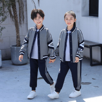 Kindergarten Garden clothes Spring and autumn suit Three sets of elementary school childrens school uniforms Summer childrens sports class English Baseball Uniform