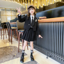 Yinglun Wind Suit Suit Girl Autumn Fashion Jk Uniform College Wind Minor West Suit Plexu Dress Three Suits Spring Autumn