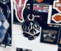 19416 Magic Domain Harley Flame Skull three-dimensional shield exorcism bell pendant pendant