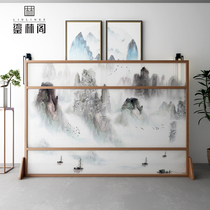 Screen partition living room new Chinese style solid wood entrance door barrier decoration landscape office tea room cover seat screen