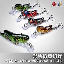 Road House Painted Bionic Locusts Grasshoppers Miano 4 5cm 3 4g Lujah Emulation Bait False Bait Hard Bait