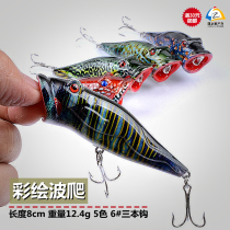 Road House Painted Surface Series Wave Climbing Plastic Hard Bait 8cm 8cm 12 4g 6#三本钩路亚饵假饵