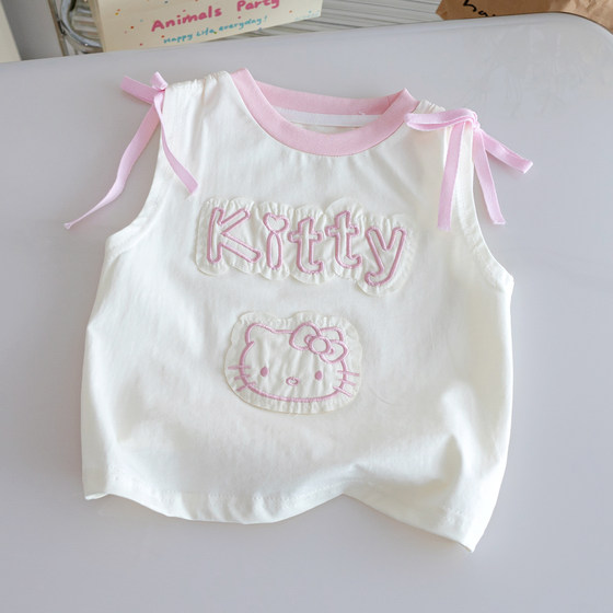 Girls' summer Korean version cute vest 25 new fashion cartoon kitten sweet embroidered bow sleeveless top
Girls' summer Korean version cute vest 25 new fashion cartoon kitten sweet embroidered bow sleeveless top