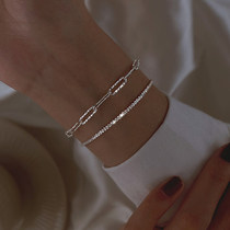 925 sterling silver sparkling chain bracelet female ins niche design starry hand ornaments cold air temperament jewelry