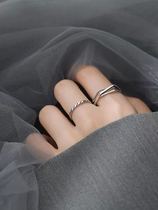 925 silver set combination ring female ins tide Net red retro one sexual cold wind fashion opening adjustable ring