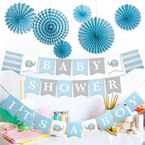 babyshowerparty Decorative Background Wall Laqi Boy Girl Greet Baby Party Costume for a folding fan suit