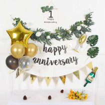 Creative Son Ensemble Wedding Anniversary Placement Balloon Background Wall Brief Anniversary Placement Love Table White Courting Wedding Decoration