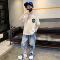 Boys Summer Jean Short Kids in Big Childs Boy Short Summer Sports Set Ocean