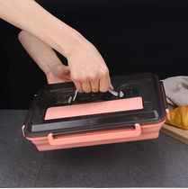 Stainless steel student lunch box shell cover with handle PP plastic accessories bottom box Four or five grid plate applicable bottom shell