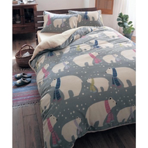 Foreign trade original single Japanese original single fleece lamb velvet quilt cover pillowcase anti-static treatment four-piece set