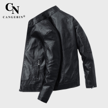 Leather men's leather jacket winter plus velvet padded sheep leather motorcycle Haining first layer leather 2021 new coat