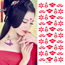 Tattoo family plate womens square to provoke red dust theme forehead tattoo sticker waterproof mens and womens eyebrow tattoo