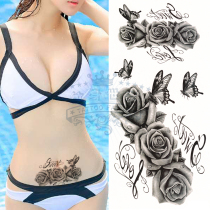 Dark Black Ensemble Tattoo with waterproof female persistence sensation Caesarean section Scar Big Picture Vibe Flowers Arm Tattooed Green Chest Patch