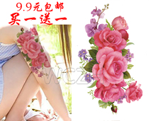 Pink rose tattoo sticker waterproof female big picture Caesarean scar sticker durable sweat-proof sexy tattoo tattoo sticker