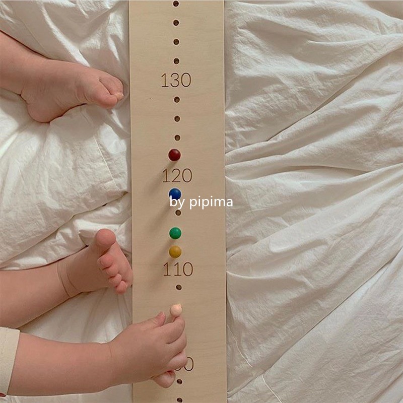 Fart Mom Nordic ins Han style solid wood height ruler Baby children measurement height decoration Photo background props