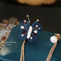 Strange on lace crochet butterfly shape brooch new one pin tassel corsage woman