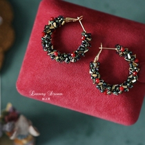 Strange Christmas series New Year earrings face small exaggerated big circle personality fashion earrings transfer earrings