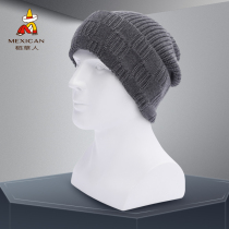 Rice straw man hat man autumn winter Korean version Chauded wool line cap Baotou cotton hat cover head winter warm knit hat cold wave