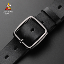 Rice straw man belt male youth fashion genuine leather Jane around belt Korean version tide 100 hitch student young needle buckle pants strap