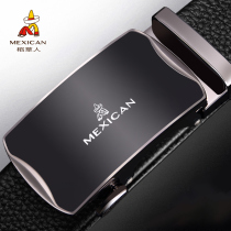 Rice straw man leather belt male genuine leather automatic buckle casual minimalist Korean version of young man pants with head layer of cow leather mens belt