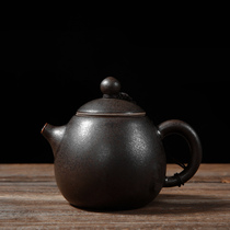 Ning Xie Pavilion coarse pottery dragon egg small teapot ceramic tea set mini kung fu bubble teapot color glaze Japanese single pot