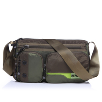 Large capacity horizontal canvas bag tide shoulder bag Casual waterproof Oxford cloth bag mens bag Korean version of the oblique cross-bag boutique bag