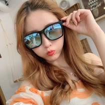 Square tr90 simple and generous polarized sunglasses ins fashion Blue Mercury reflective driving men and women couple sun glasses