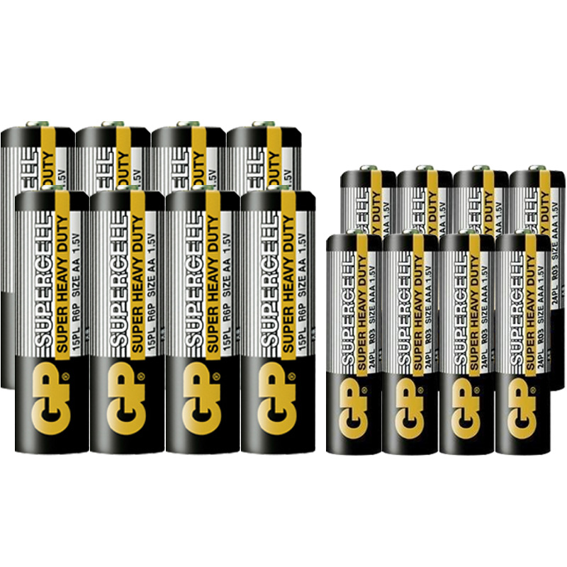 GP超霸碳性电池 5号7号电池各8粒共16粒