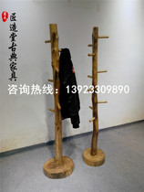 Solid wood coat rack bedroom simple hanging hanger camphor wood floor clothes rack Chinese fashion clothes rack factory direct sales