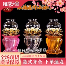Glazed Liquid Ghee Windproof Oil Lamp Dimmable Home Crisp Oil Lamp Windproof Transparent Ghee Lamp Ghee Lamp lamp holder