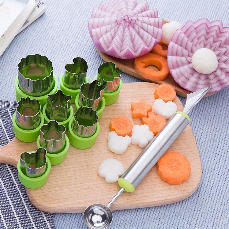 Vegetable Fruit Cutting Mold Watermelon Digger Creative Fruit Parquet Tool Suit Cookies Food Styling Molds