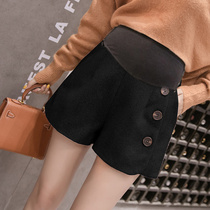 Maternity shorts 2020 autumn and winter new fashion woolen maternity pants belly casual wide leg pants winter maternity boots and pants