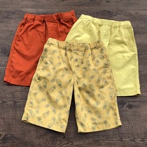 Japanese simple style boy shorts summer U childrens original single student childrens pure cotton loose five-point pants mid-pants