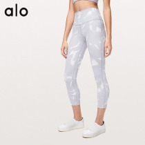 Spot Alo Yoga official website yoga clothes womens pattern tight nude high elastic pants fitness sports nine-point pants