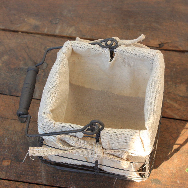 特价包邮 田园美式乡村铁丝筐 zakka铁艺儿童插花储物筐收纳提篮