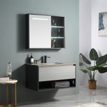 Intelligent modern minimalist hanging wall type solid wood bath cabinet combined body induction switch (self-purchasing battery) 8710