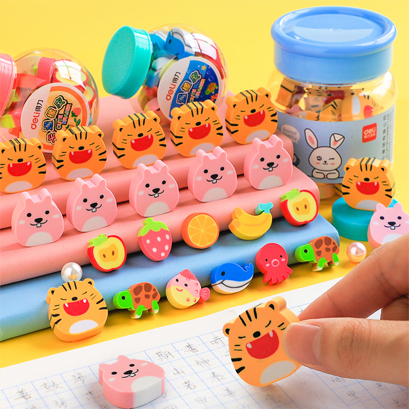 effective mini cute cartoon eraser children's small rubber students special without leaving marks fruit animal creative three-dimensional image like sassafras kindergarten non-toxic wholesale modeling children no debris reward