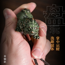 Full copper leopard handlebar piece disc to play mens money transfer financial resources Rolling hanging pendant carry a piece of paper to play town paper