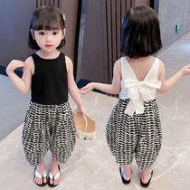 Girls Set Kids Summer 2021 New Korean Edition Two-Piece Baby Girls Net Red FashionAble Childrens Dress
