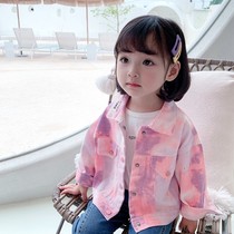 Girl net red denim girl treasure 2021 new autumn dress foreign jacket little girl Korean version jacket casual top