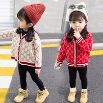 Girls foreign knit cardigan 3-year-old child 2021 autumn dress new line shirt jacket baby girl tide sweater jacket 5