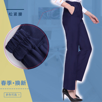 Overalls Womens pants Hotel uniform trousers Spring and summer slim straight formal dress Interview Postal bank royal blue overalls
