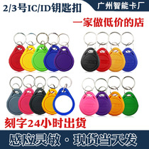 No. 2 and No. 3 IC ID keychain access control card property community Fudan M1 card buckle can copy UID card elevator card