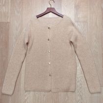 100% pure cashmere cardigan gold thread sweater women 2021 new round neck thick warm long sleeve coat