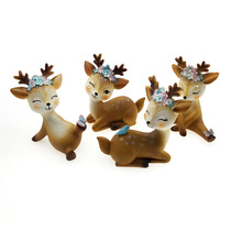 Elegant sika deer baking ornaments fawn cake decoration doll party dessert table for home car