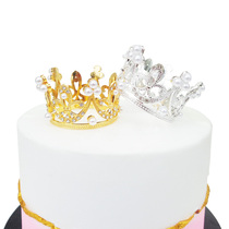 Mini Crown Cake Decorations Gold Silver Pearl Baking Accessories Birthday Dessert Desk Arrangements